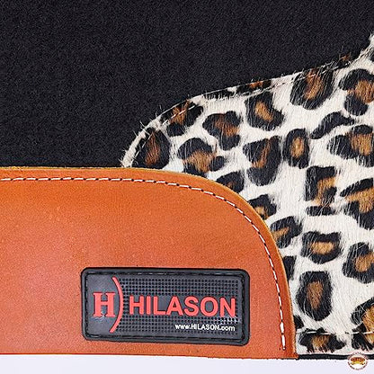 HILASON Western Wool Felt Horse Saddle Pad Black-Cheetah