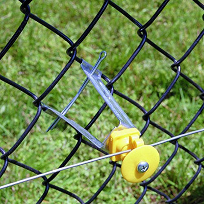 Zareba Chainlink Insulator for Electric Fencing - 100 Insulators Included - Heavy Duty, Durable - for Chain Link Fence - Yellow for Easy Visiblity - ICLXY-Z, 100 Pack - size: 10 Bags