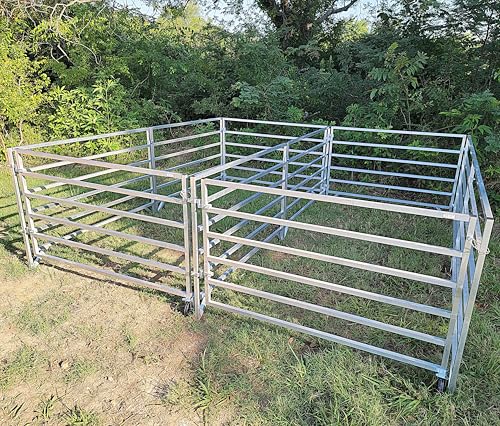 Aluminum 5 FT X 10 FT 6 Rail 40" Tall Sheep & Goat ADD-ON STALL KIT Panel Pen