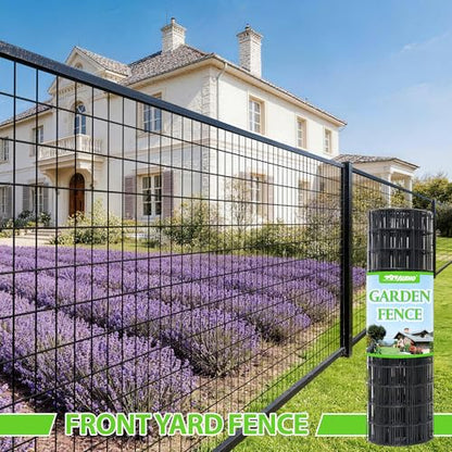 Black PVC Coated Welded Wire Fencing,2"x3" 16 Gauge,48inch H x 100ft L Garden Wire Fence Roll,2/3/4/5/6ft Tall x 50/100 ft Long Hardware Cloth Metal Mesh for Yard,Farm,Chicken,Dog,Vegetable Protection - color: Black, size: 2"x3" 48inx100ft