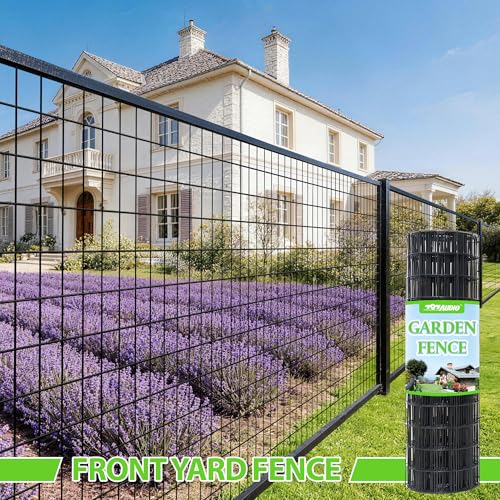 Black PVC Coated Welded Wire Fencing,2"x4" 14 Gauge,72inch H x 50ft L Garden Wire Fence Roll,2/3/4/5/6ft Tall x 50/100 ft Long Hardware Cloth Metal Mesh for Yard,Farm,Chicken,Dog,Vegetable Protection - color: Black, size: 2"x4" 72inx50ft