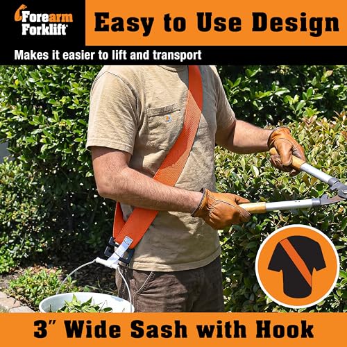 Bucket Buddy Sash – 90 Lbs Hands-Free Bucket Carrying Strap, Adjustable Shoulder Harness for 5 Gallon Buckets, Reduces Strain & Improves Balance, Heavy Duty Utility Carry System -Bucket not included-
