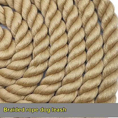 BTINESFUL 3/5/10ft Braided Rope Cotton Dog Leash for Large Medium Dogs - color: brown, size: 10 Foot (Pack of 1)
