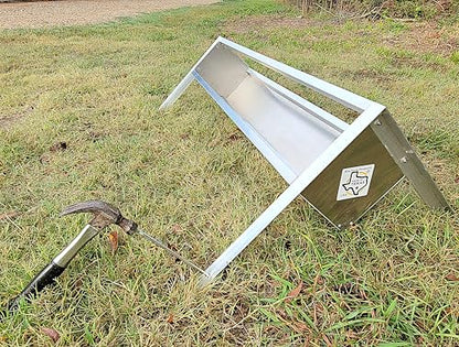 48 Inch 4 Ft Welded Aluminum Sheep & Goat V Trough Feeder with Anchors USA Made