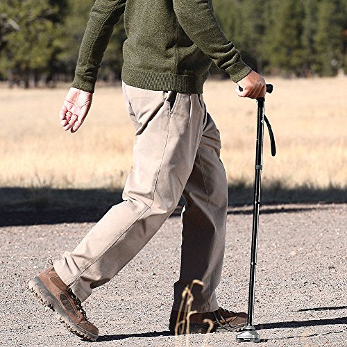 HurryCane Freedom Edition Foldable Walking Cane with T Handle - color: Blue, size: 1 Count (Pack of 1)