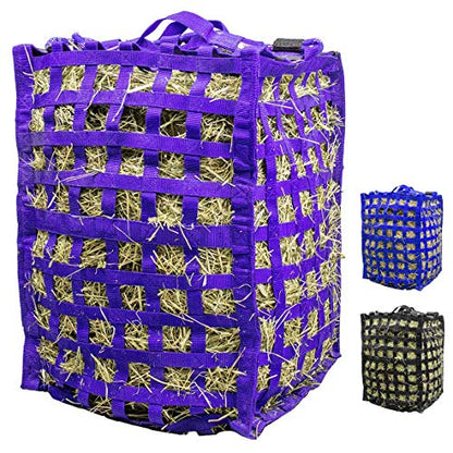 Derby Originals Natural Grazer Patented Four Sided Slow Feed Horse Hay Bag with One Year Warranty - color: Purple