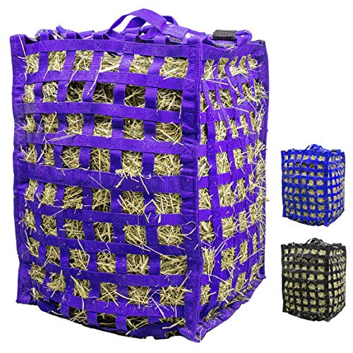 Derby Originals Natural Grazer Patented Four Sided Slow Feed Horse Hay Bag with One Year Warranty - color: Purple