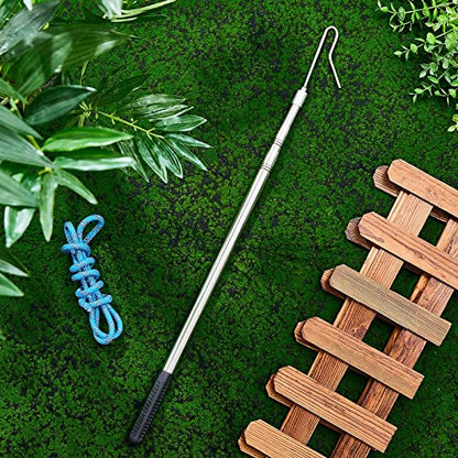 Fabbay Chicken Catcher Leg Hook Stainless Steel Retractable Long 24 to 59 Inch Chicken Grabber Leg Hook Coop Accessories Tool Pole for Poultry Turkey Geese Duck Fowl Bird Sheep Goat Farm Animal