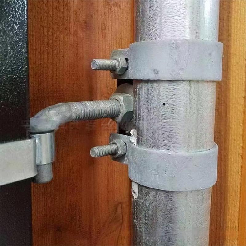 J-Bolt Post Hinge with 5/8" Hinge Pin Galvanized Post Gate Hinge for Chain Link Fence, Washers & Nuts Included (6" (2 Pcs)) - size: 6" (2 Pcs)