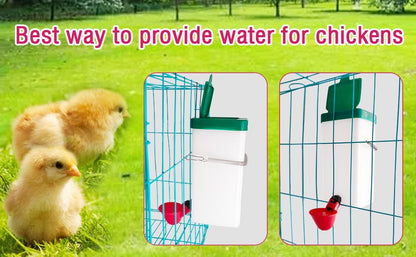 2pcs Automatic Drinker System Chick Water Cups 1L Hanging Automatic Fill Chick Cup Drinker Waterer Used for Cages