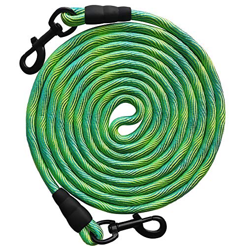 BTINESFUL 8/12/20/30/50/75ft Dog Tie-Out Long Tether Rope Dog Lead for Yard - color: Green, size: 12 Foot