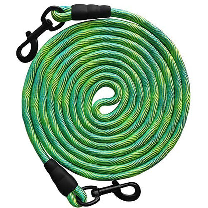 BTINESFUL 8/12/20/30/50/75ft Dog Tie-Out Long Tether Rope Dog Lead for Yard - color: Green, size: 12 Foot