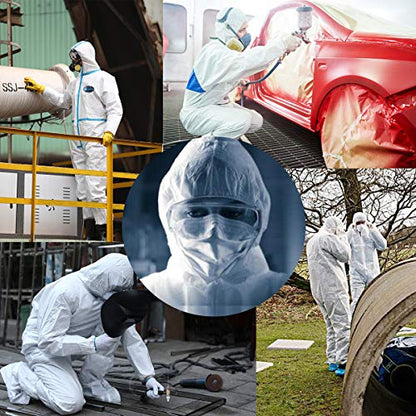 Hazmat Suits,10 Colors Options Disposable Protective Coveralls, Paint Suit with Elastic Wrists Ankles and Hood - color: 2pack Yellow, size: XX-Large