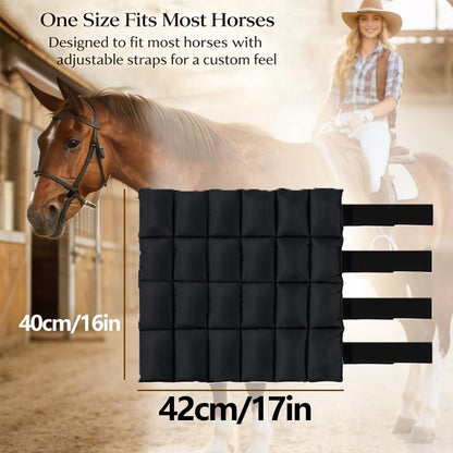 WORLD-BIO Horse Ice Boots, Cold Therapy Leg Wraps for Hocks/Ankles/Knees - Durable, Flexible, Universal Fit, Relieves Tendon Inflammation & Swelling, Post-Operative Recovery - Black - color: 16.9'' X 16.1'' 2 Packs - Black