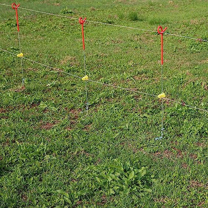 25-Pack Screw-Tight Electric Fence Round Post Insulator, Yellow - color: Yellow