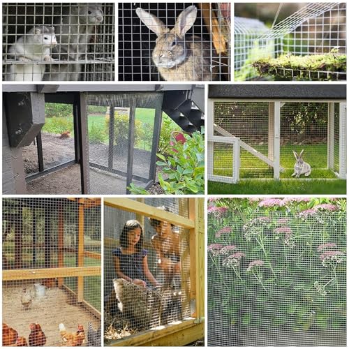 Hardware Cloth 4'' x 10' 1/2 in Galvanized Wire Mesh Roll (19 GA) Chicken Wire Fence Roll for Chicken Pen/coop Fences, Screen mesh, Rabbit/Snake Fences, Poultry enclosures, Handicraft Making, etc. - size: 4In x 10Ft