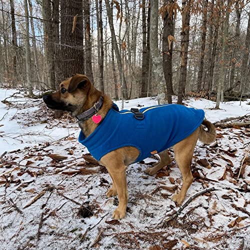 Gooby Zip-Up Fleece Dog Sweater, Blue, Medium - color: Blue, size: Medium chest (~17.5")
