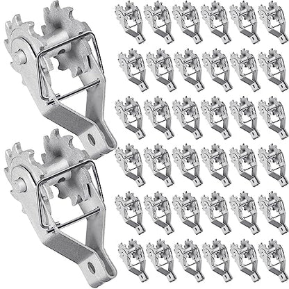Lasnten 40 Pack Electric Fence Wire Strainer Heavy Duty Inline Wire Tensioner Aluminum Ratchet Wire Strainers with Compression Clip for Electric Fence Farm Fence Residential Garden Yard Security