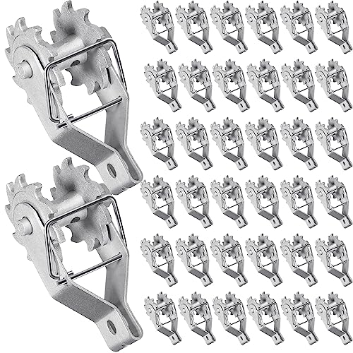 Lasnten 40 Pack Electric Fence Wire Strainer Heavy Duty Inline Wire Tensioner Aluminum Ratchet Wire Strainers with Compression Clip for Electric Fence Farm Fence Residential Garden Yard Security