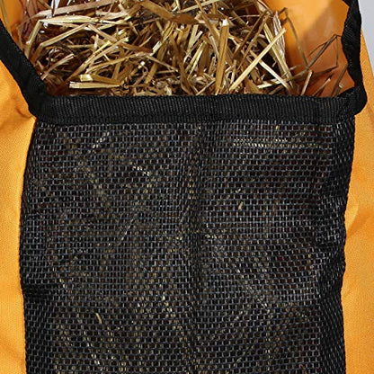 Majestic Ally 1200 D Hay Feeder Tote Bag for Horses, Sheep with Reflective Trim- Reduces Waste - Comes with 36” Hay Net. (Turquoise) - color: Turquoise