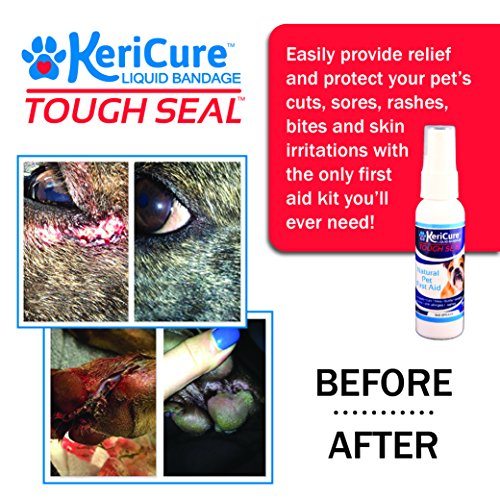 Tough Seal Pet Liquid Bandage Spray for Dogs & Cats - 2oz Calming Wound Care Protection, Protects Cuts and Scratches - Safe if Licked, String-Free Dog Wound Spray