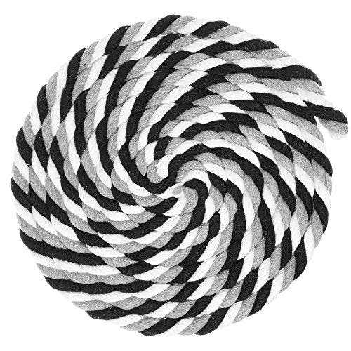 Super Soft 3 Strand Twisted Cotton Rope (Grayscale, 1/2 Inch x 10 Feet) - color: Grayscale, size: 10 Feet X 1/2 Inch