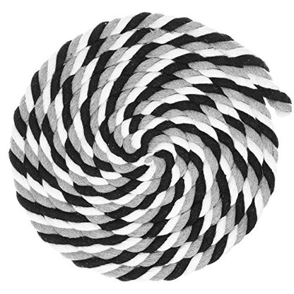 Super Soft 3 Strand Twisted Cotton Rope (Grayscale, 1/2 Inch x 10 Feet) - color: Grayscale, size: 10 Feet X 1/2 Inch