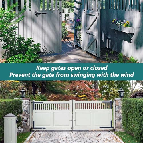 HOME MASTER HARDWARE 18" Cane Bolt, Heavy Duty Gate Drop Rod, Cane Bolts for Gates, Fence Gate Hardware, Metal Gates Doors Stopper for Gate Ground, Black