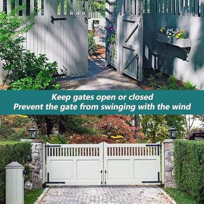 HOME MASTER HARDWARE 18" Cane Bolt, Heavy Duty Gate Drop Rod, Cane Bolts for Gates, Fence Gate Hardware, Metal Gates Doors Stopper for Gate Ground, Black