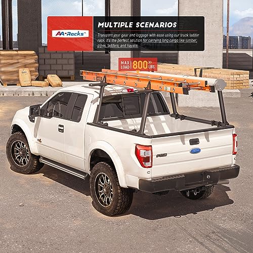 Model APX25 Extendable Aluminum Pick-Up Truck Ladder Rack (No Drilling Required) - Sandy Black - color: Sandy Black