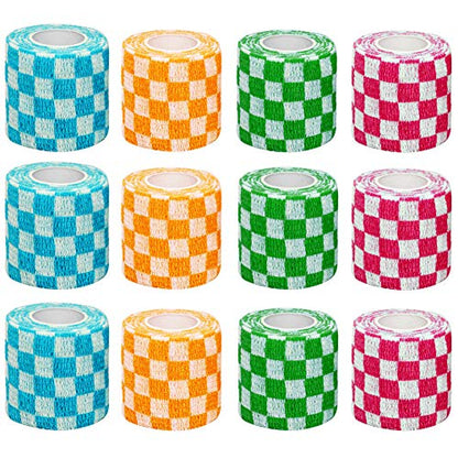 2 Inch x 5 Yards Pet Vet Wrap Self-Adhesive Cohesive Bandages for Dogs and Cats Non-Woven Fabric for Wound Care, Sprains, and Swelling,Pack of 12 Rolls