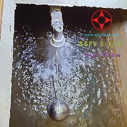 304 Stainless Steel Balanced Float Ball Valve, Tank Mount, 100 Psi (1-1/2") - size: 1.5 Inch