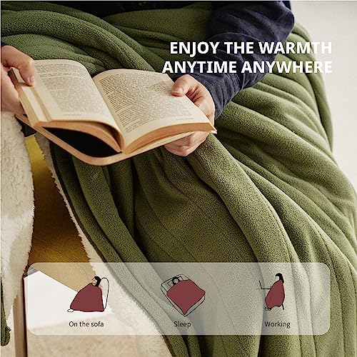 Heated Blanket 50''x60'', Soft Heated Throw Blanket,Green - color: Green, size: 5060