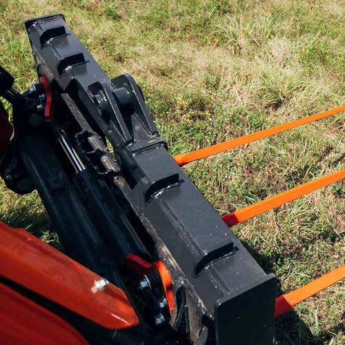 Titan Attachments HD Skid Steer Hay Frame Attachment, Three 39" Hay Spears, Rated 4,000 LB, Quick Tach Mounting, Hay Handing Equipment for Bobcat Tractors