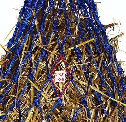 Majestic Ally Hay Net, Set of 2, Length - 54”, Holes 3"x3" for Horses - color: Turquoise