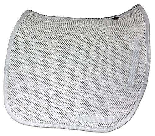ECP Equine Comfort Products 3D Air Ride Dressage Saddle Pad, Full Size Non-Slip Shock-Absorbing Mesh Pad with Breathable Ventilation, Impact Protection & Thermoregulation for Horse Comfort, White