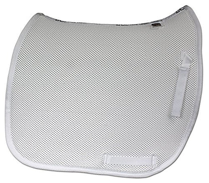 ECP Equine Comfort Products 3D Air Ride Dressage Saddle Pad, Full Size Non-Slip Shock-Absorbing Mesh Pad with Breathable Ventilation, Impact Protection & Thermoregulation for Horse Comfort, White
