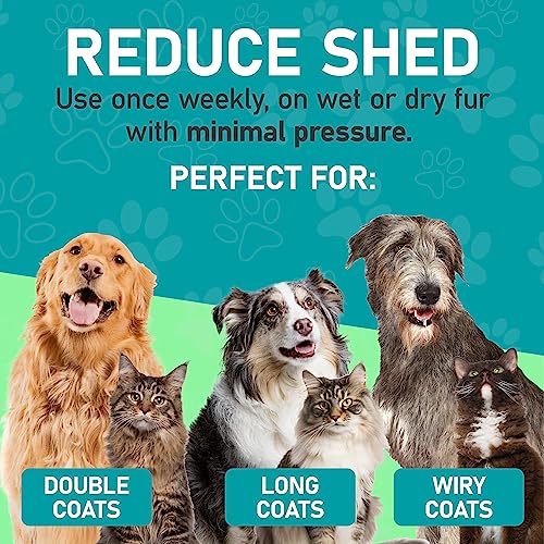 Maxpower Planet Pet Grooming Brush - Double Sided Undercoat Rake for Dogs and Cats, Extra Wide, Reduce Shedding by 95%, Grey - color: Gray, size: Large