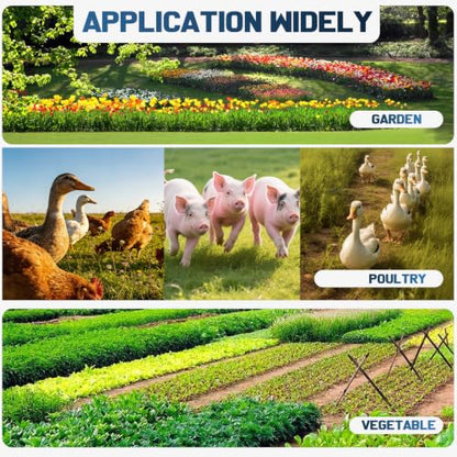 5Miles/ 8KM Electric Fence Charger, 1J Energy Output 10KV Voltage, AC DC Electric Fence Charger for Preventing Wild Animals Intruding Great for Gardens, Poultry, ‌Front Yard