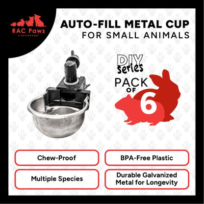 RAC Paws by RentACoop DIY Auto-Fill Metal Cups Waterer Kit - 6 Pack - style: 6 Pack