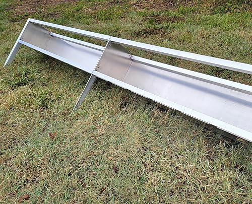96 Inch 8 Ft Welded Aluminum Sheep & Goat V Trough Feeder with Anchors USA Made