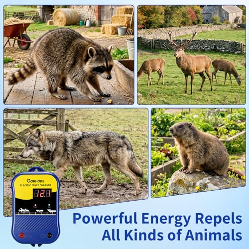 4.5 Miles Electric Fence Charger,3J Electric Fence Energizer for Livestock - size: 4.5 Miles