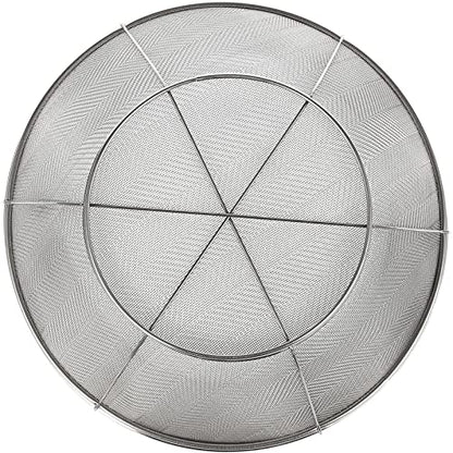 Juvale Stainless Steel Fine Mesh Strainer - Durable Rust-Resistant Mesh Colander - Ergonomic Handle Rice Colander - Ultra-Fine Flour Sifter - Dishwasher Safe with Stable Design - 11 in x 4 in, Silver