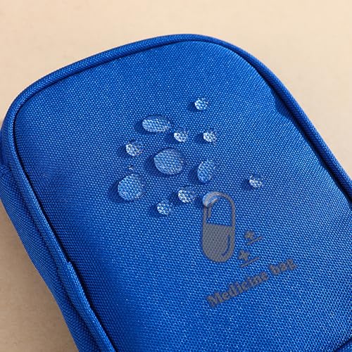 Portable Mini First Aid Pouch, Empty Travel Medicine Bag Pills Pocket for Travel School Home (Dark Blue) - color: Dark Blue