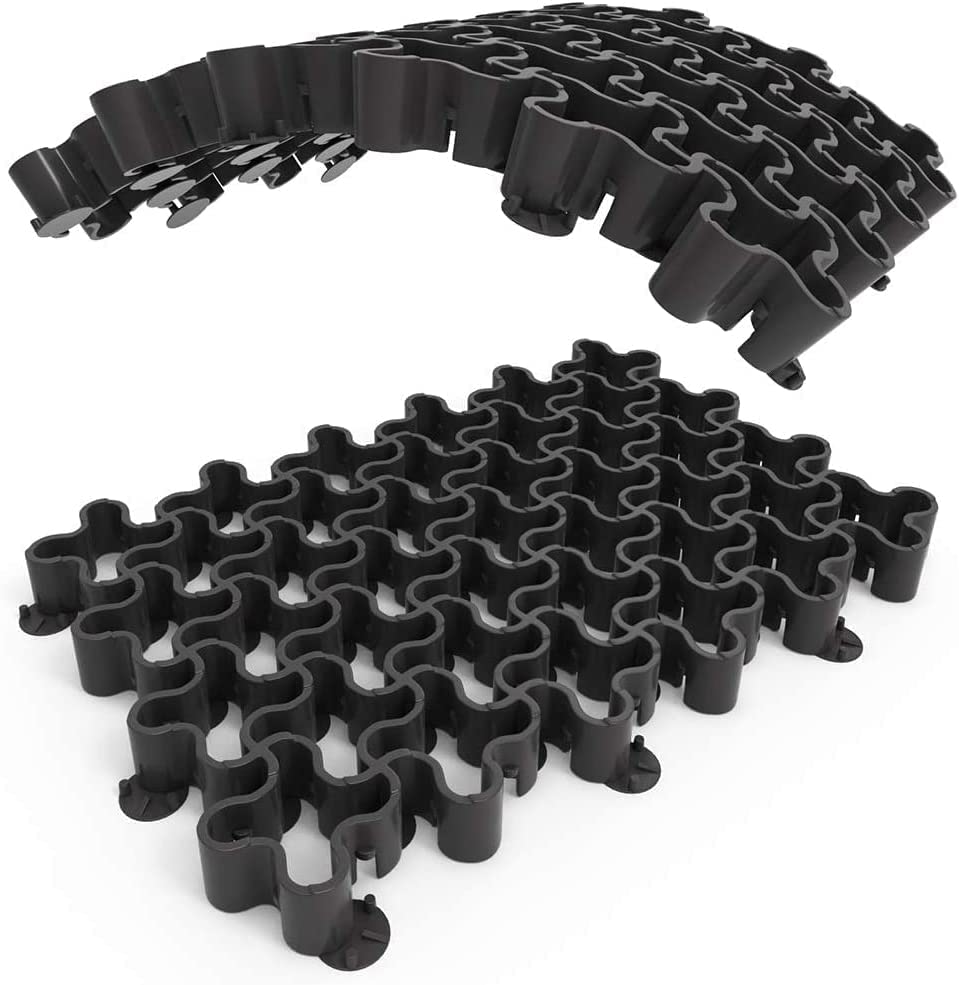 Standartpark Vodaland Permeable Pavers - EasyPave Grass & Gravel Driveway Grid - Load Class A-D, 100% Recycled PPE Plastic Pavers, 2" Depth, 35 Sq Ft/ 14 Units, Black - size: 35 SQ FT