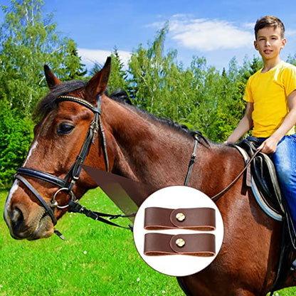 Chunful 6 Pcs Leather Breakaway Halter Replacement Straps for Horses - color: Brown