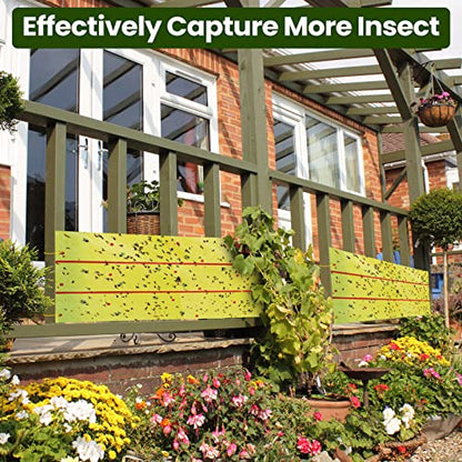 Qualirey 1 Pcs Giant Flypaper Fly Traps, 29.5ft Sticky Fluorescent Green - color: Yellow