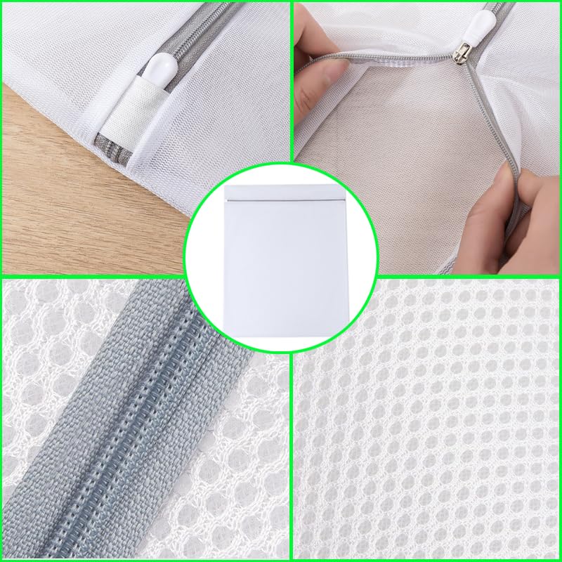4 Pieces Jumbo Mesh Laundry Bags, 2*（44 x 36 ）and 2*（24 x 32） In Large Mesh Wash Bags Zippered Garment Bag for Washing Machine Garment Dirty Clothes Washer Dryer Net Protector