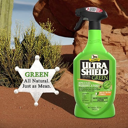 Absorbine UltraShield Green Natural Insect Repellent, 32 oz Sprayer - size: 32 Fl Oz (Pack of 1)