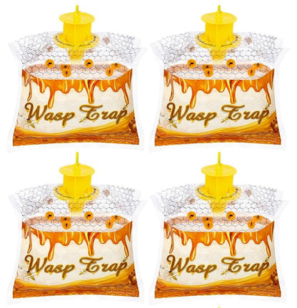 4 Pack Disposable Hanging Wasp & Yellow Jacket Traps Outdoor - size: 4 Packs